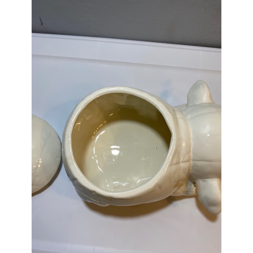 Vintage Ceramic Pig Cookie Jar Reclining Farmhouse Kitchen Canister - Picture 5 of 11
